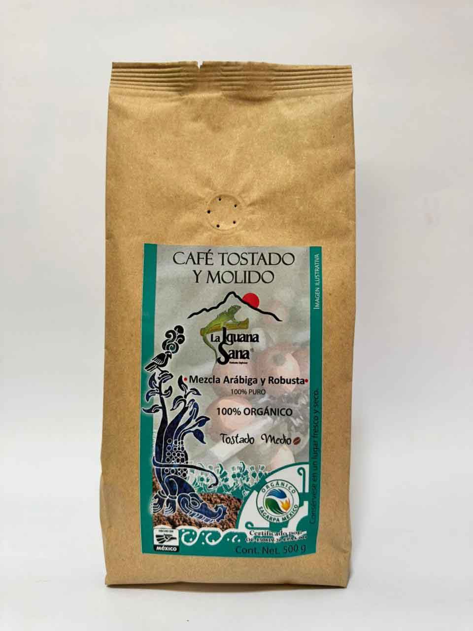 La Iguana Sana, Mezcla de Café Arábiga y robusta, Tostado y Molido
