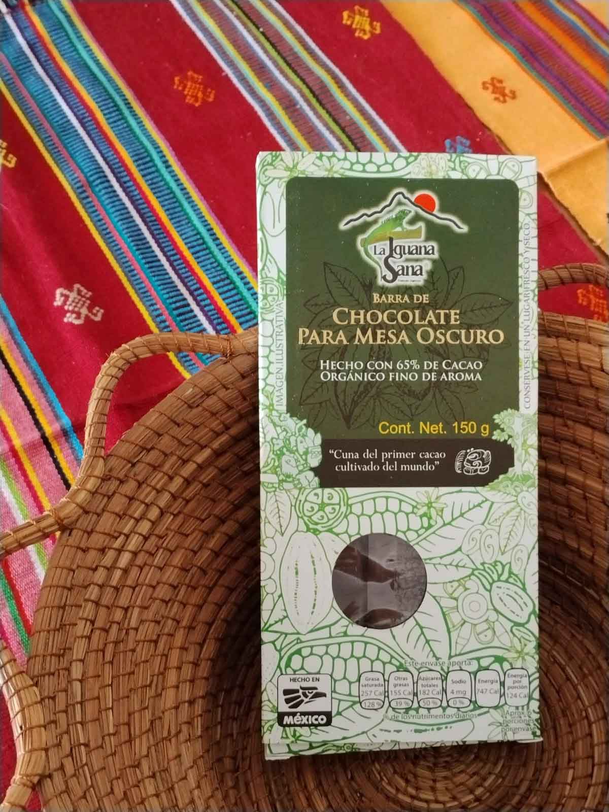 La Iguana Sana Chocolate para Mesa Oscuro 150g. 65% cacao